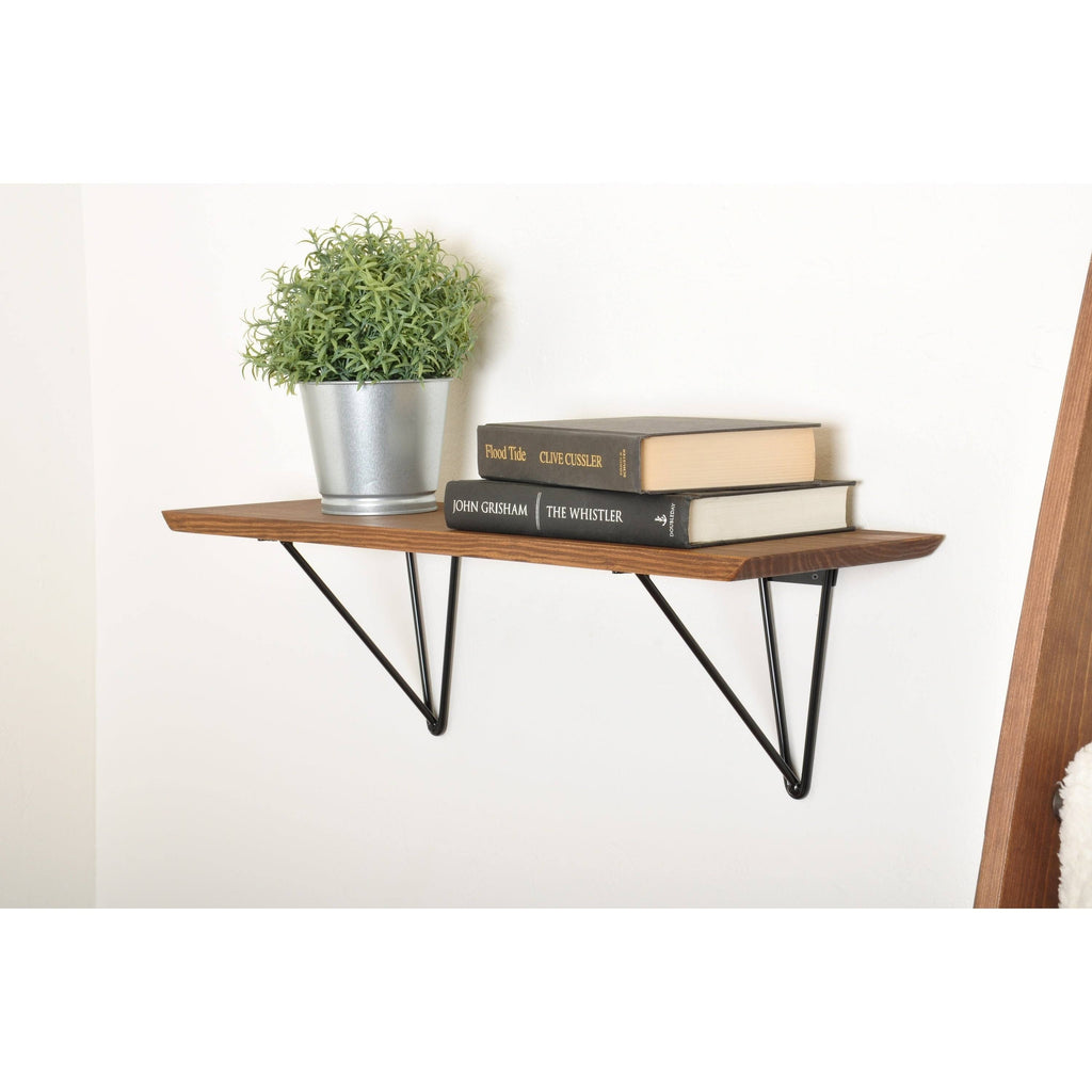 Dark Brown Wood Bracket Shelf F622