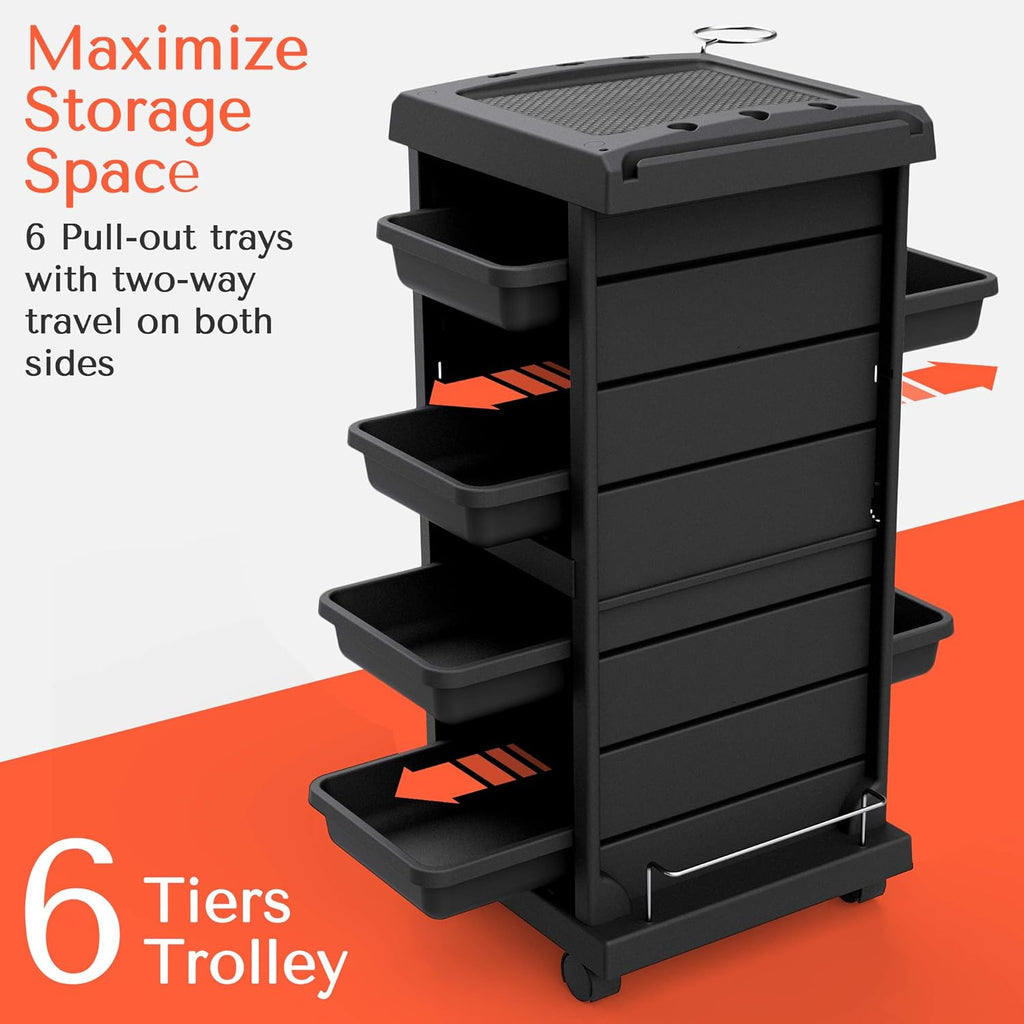 6-Tray Salon Rolling Cart B98610