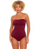 Bandeau Twist Front One Piece Swimsuit M588