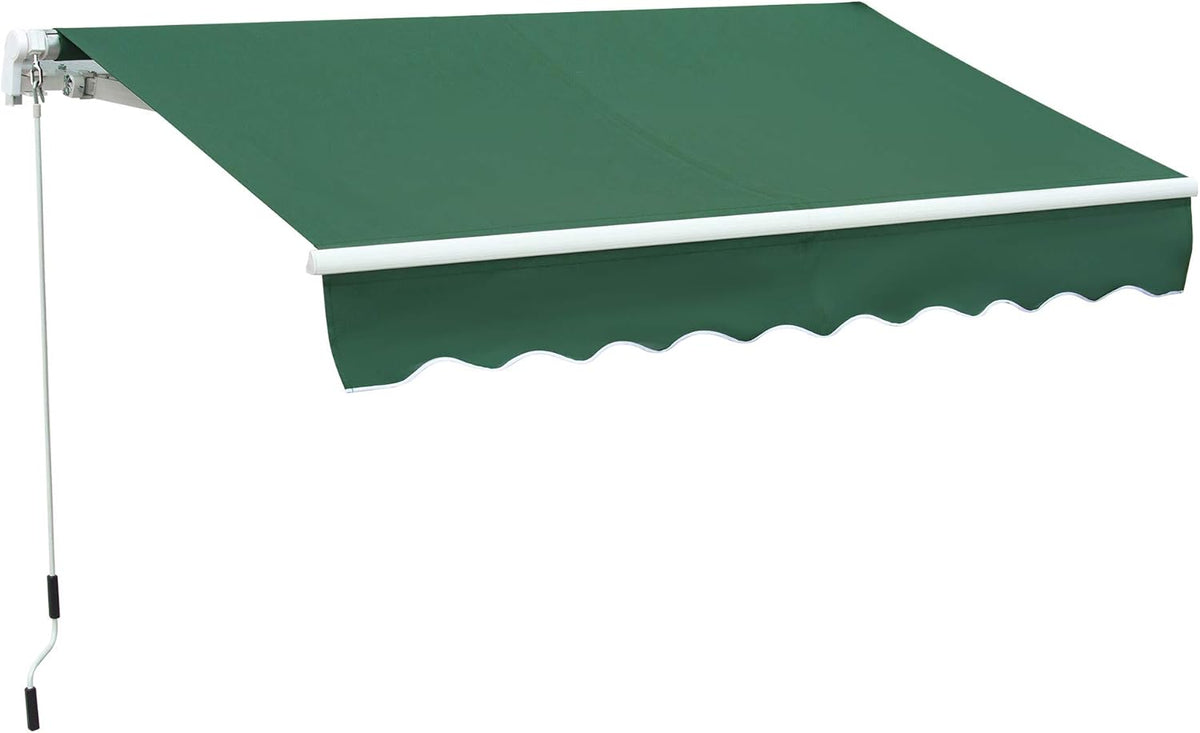 Green White Retractable Patio Awning E359