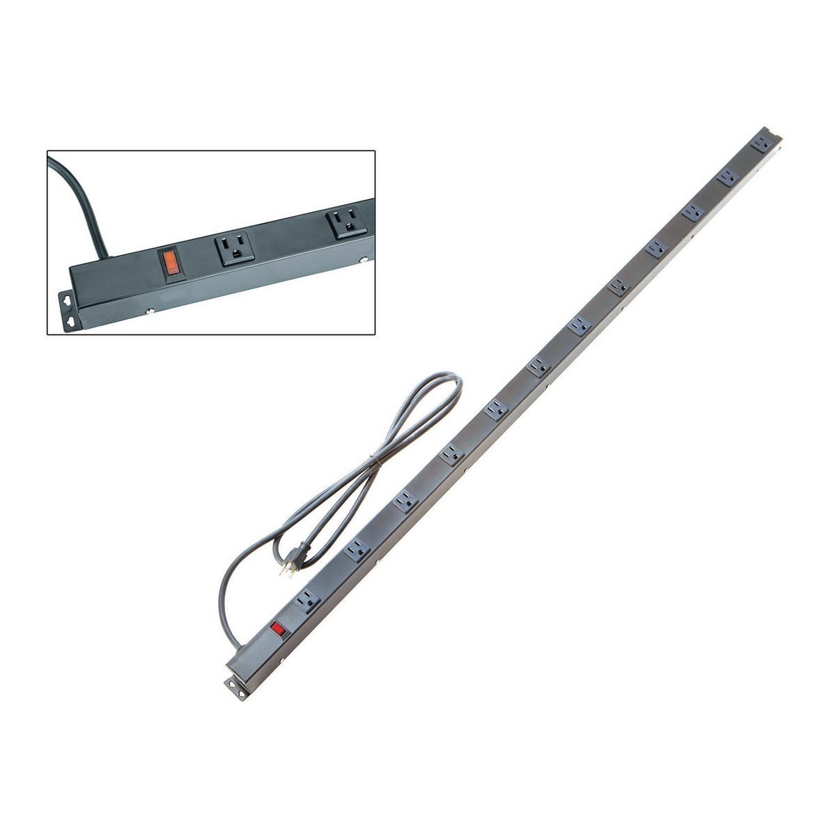 12-Outlet 4 ft Metal Power Strip I6328