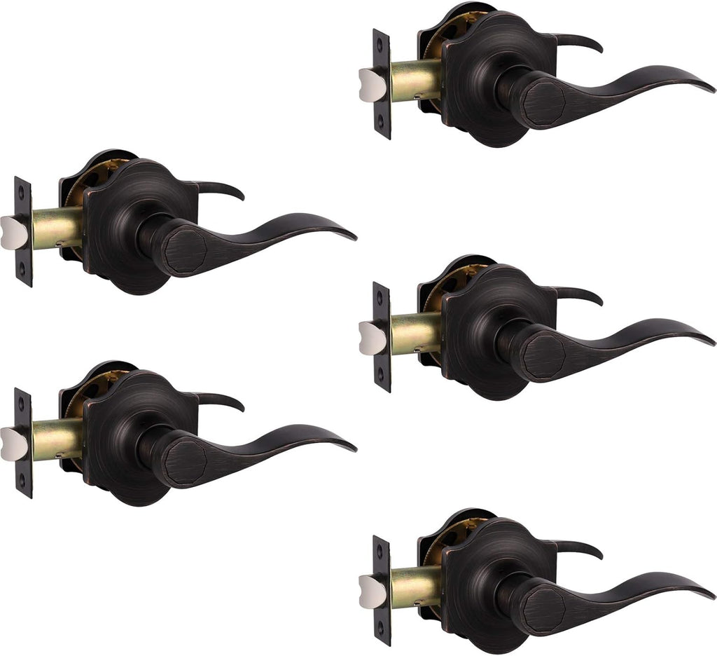 5 Pack Oil Rubbed Bronze Interior Door Lever G47198