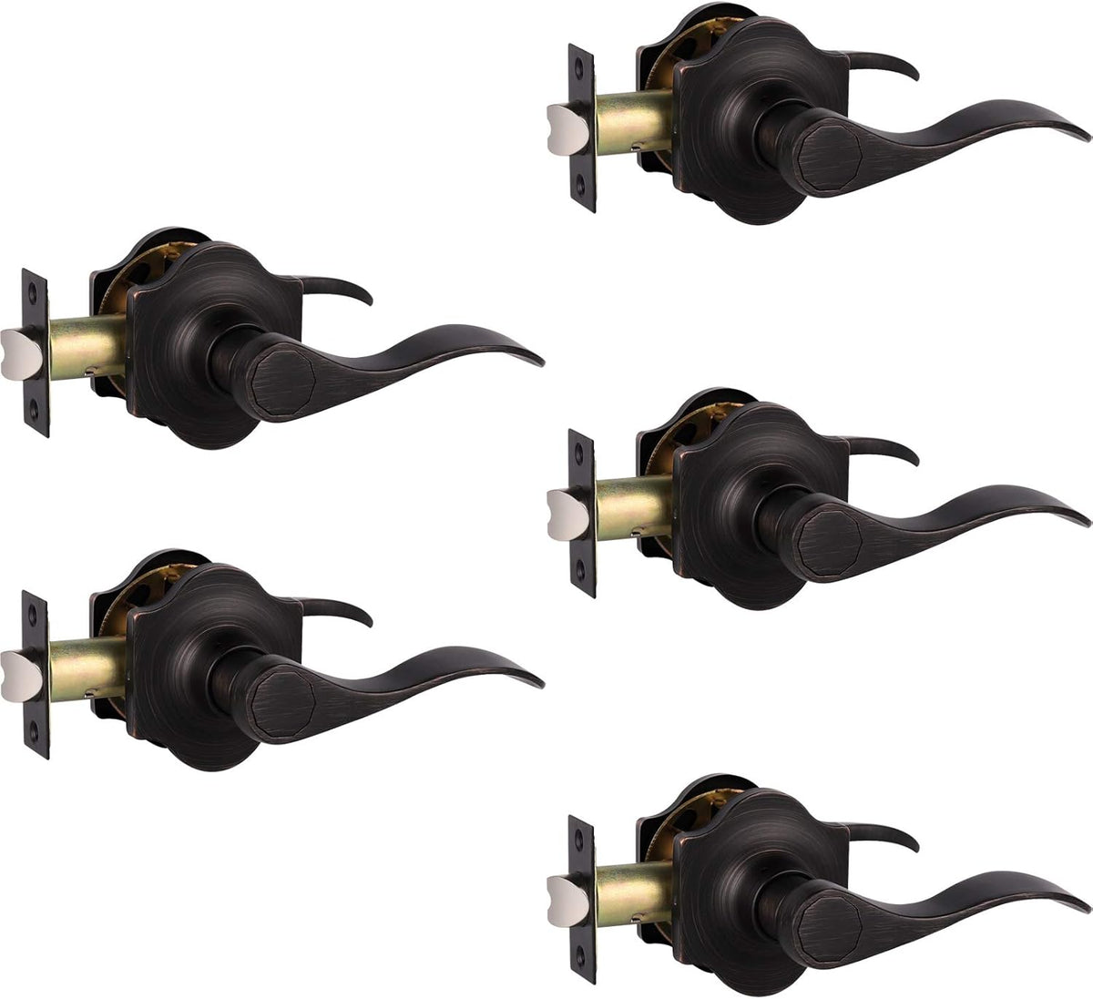 5 Pack Oil Rubbed Bronze Interior Door Lever G47198