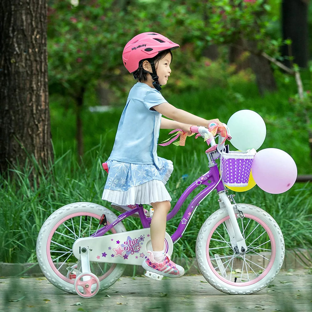 16 In. Blue Kids Bike with Basket Training Wheels Kickstand F125025