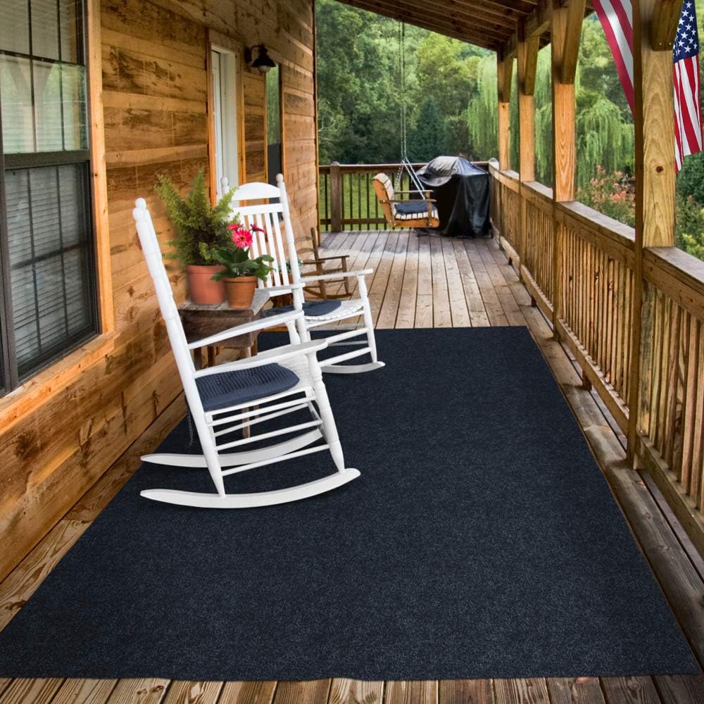 Indoor Outdoor Carpet with Rubber Marine Backing Nautical Blue 6 Feet x 50 Feet M98386