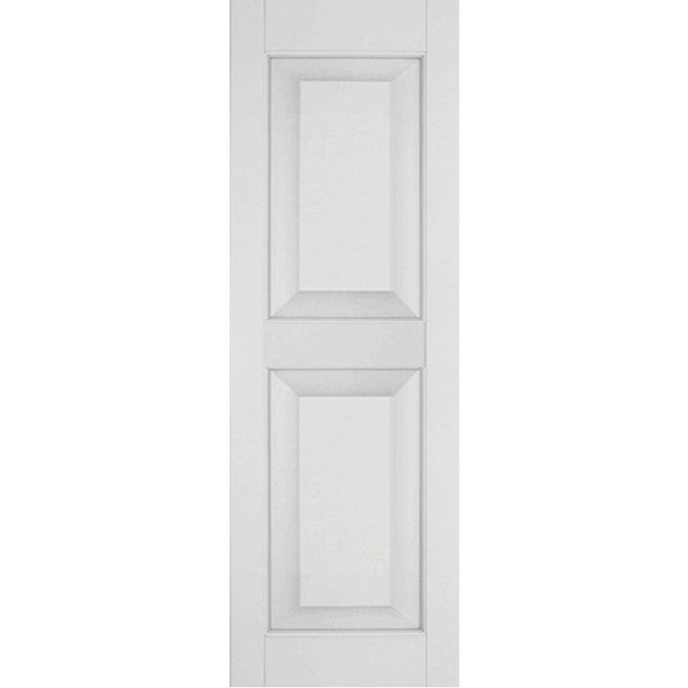18 in. x 33 in. Primed Western Red Cedar Raised Panel Shutters Pair C672356