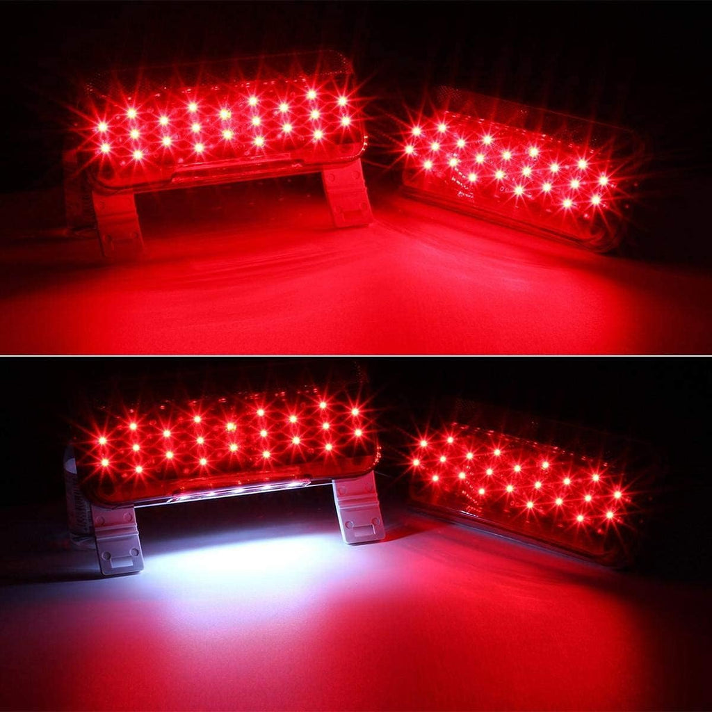 12V LED RV Camper Trailer Tail Light Kit with Amber Side Marker Clearance Lights and Red Stop Turn Brake Tail Lights U6356