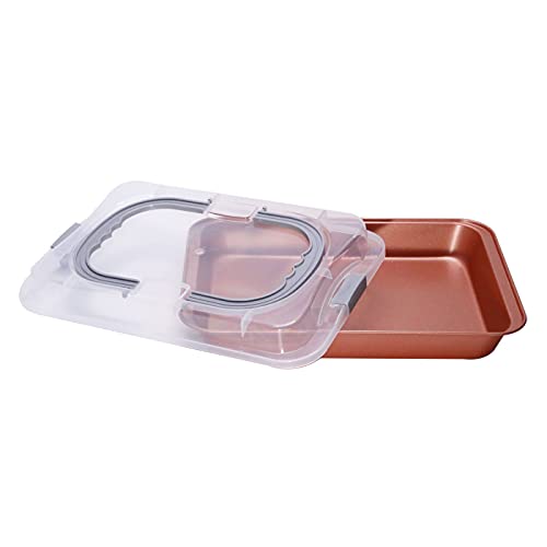 9 x 13 x 2-inch Covered Rectangular Cake Pan with Wide Handles R2019