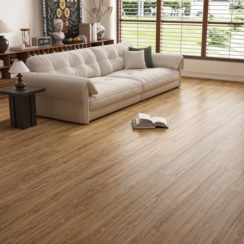 Honey Oak Wood Peel and Stick Vinyl Floor Tiles 36"x6" 18 PCS Waterproof I6797