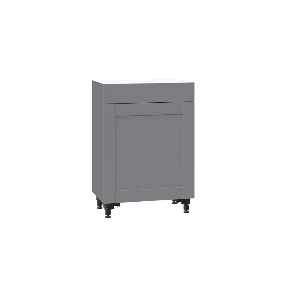 24x34.5x14 in. Shallow Base Cabinet with Metal Drawer Box in Gray K495