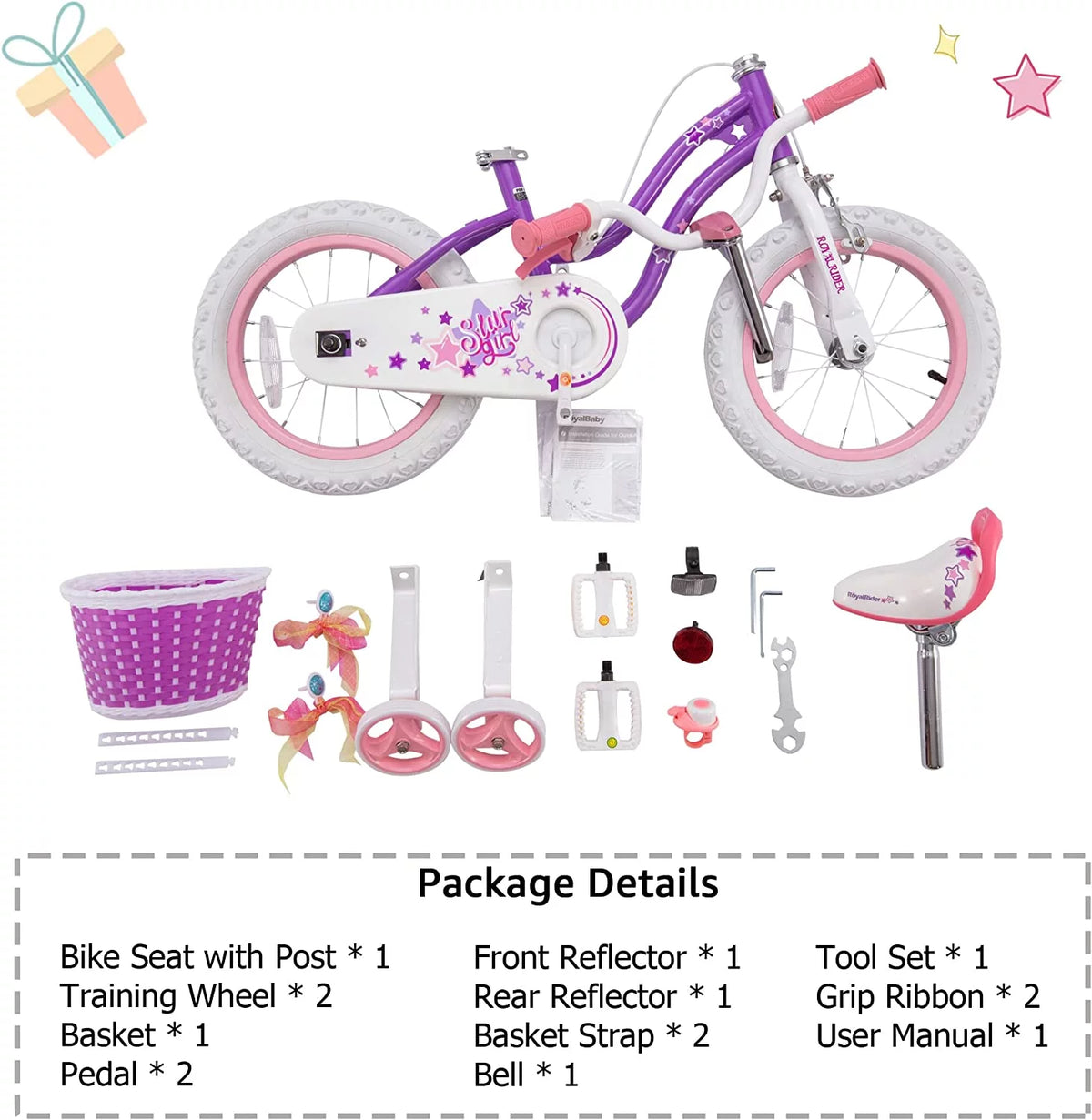 16 In. Blue Kids Bike with Basket Training Wheels Kickstand F125025