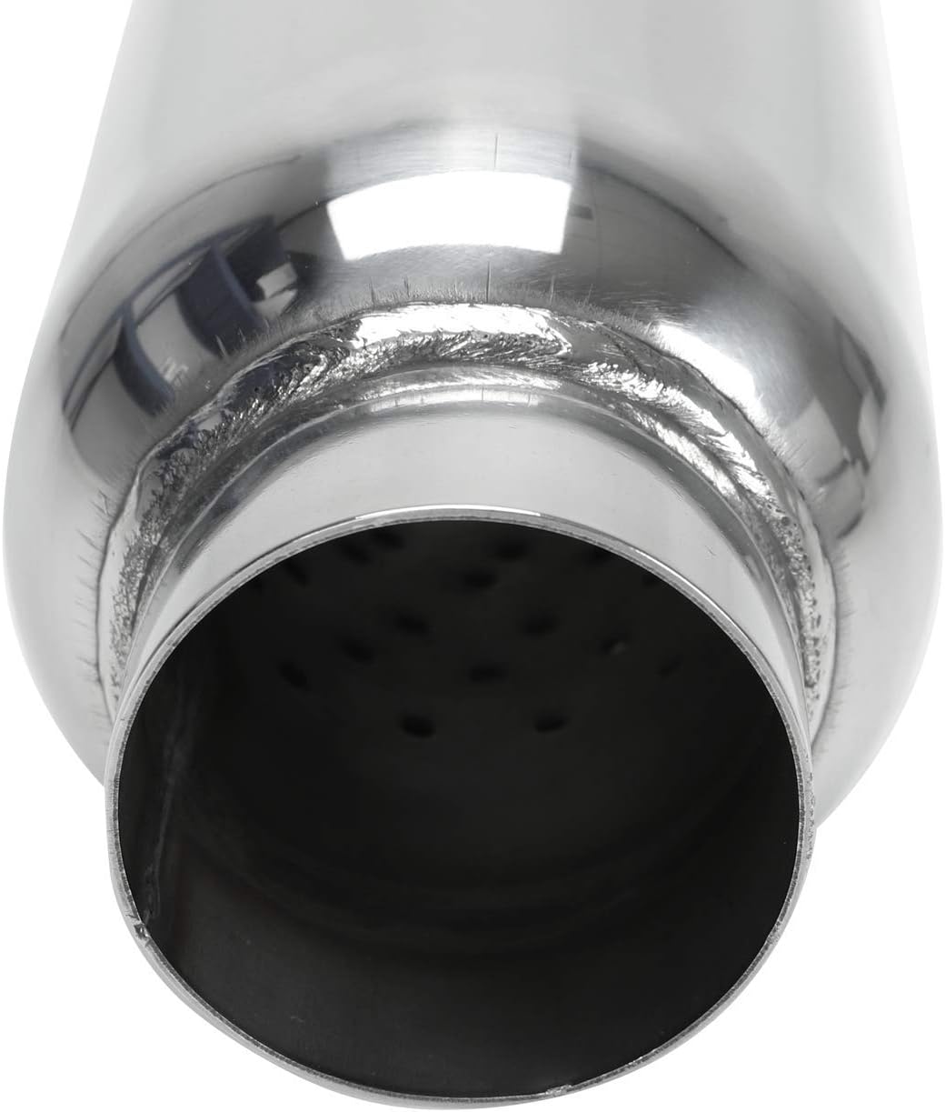 2.5 Inch Inlet 2.5 Inch Outlet Stainless Steel Weld-on Exhaust Muffler, Pair, 12 Overall Length U5682