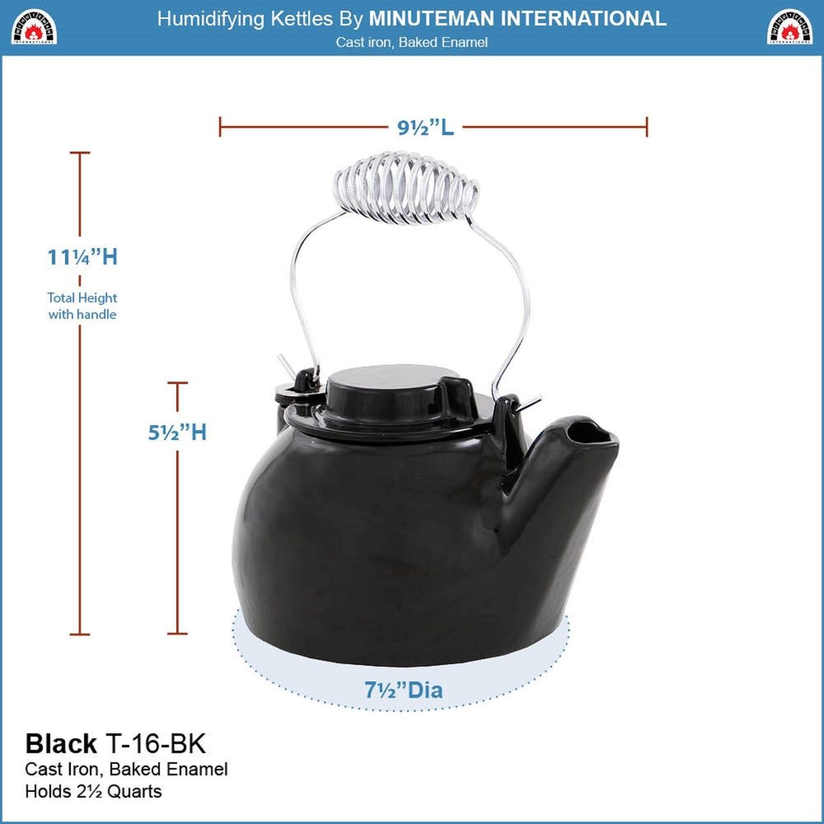 2.5 Quart Cast Iron Humidifying Kettle H9168