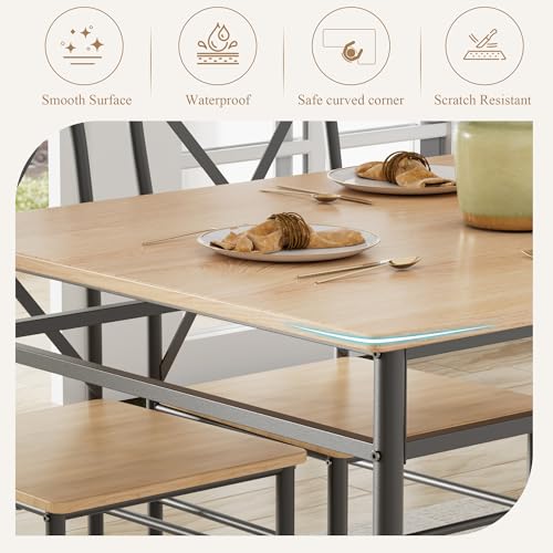 5-Piece Kitchen Dining Table Set with 4 Chairs Q238