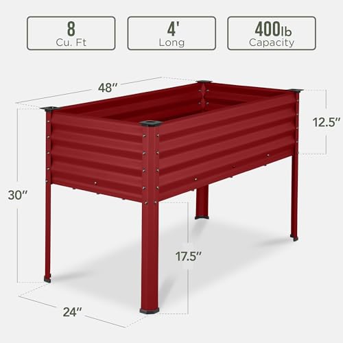 Galvanized Raised Garden Bed Metal Elevated Planter Box Dark Green S49229