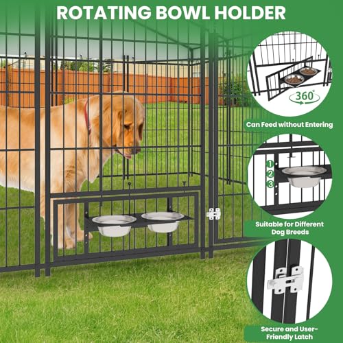 6.6 x 6.6 x 6.4 ft Outdoor Dog Kennel with Roof N372