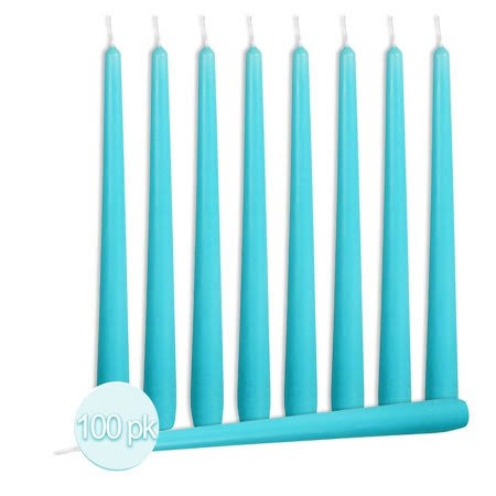 Turquoise Dripless Taper Candles, 100 Pack X2511