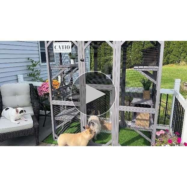 Large Cat House Outdoor Cat Enclosure Indoor Cage Kitty Condo Playpen with Door Z8213