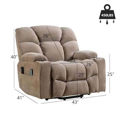 Oversized Power Lift Recliner Chair Brown P798112
