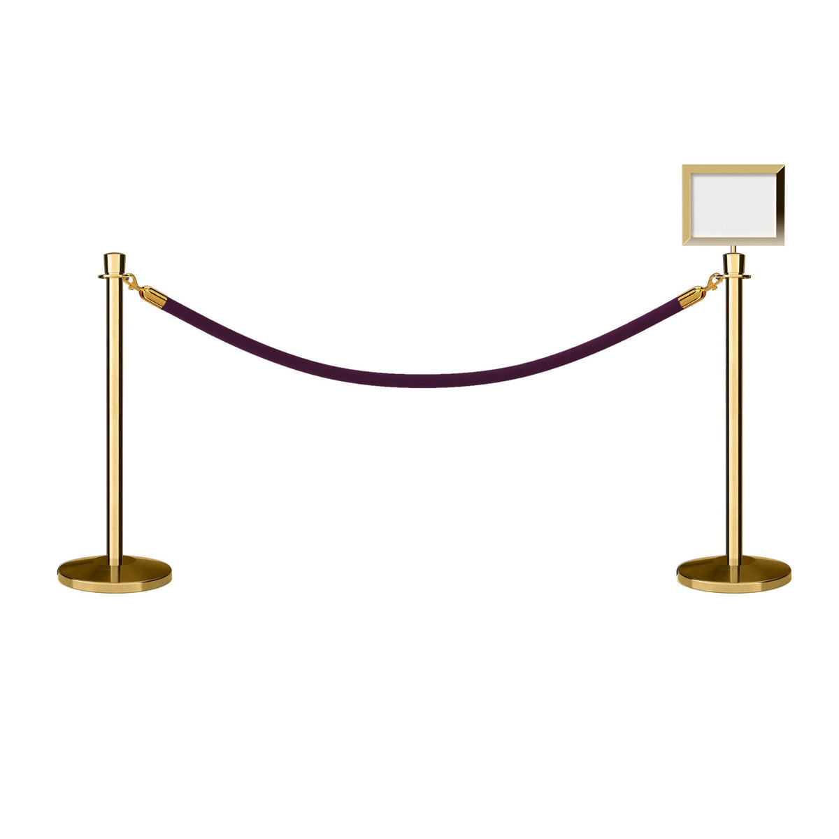 Crown Top Posts Velvet Foam Core Rope and Sign Frame Stanchion Kit M91978