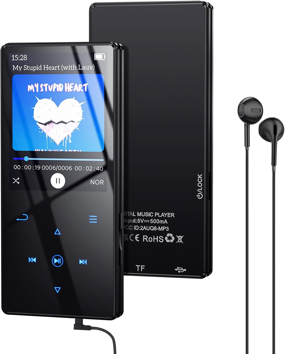 64GB Bluetooth 5.3 MP3 Player with HD Speaker and 2.4" Screen R888