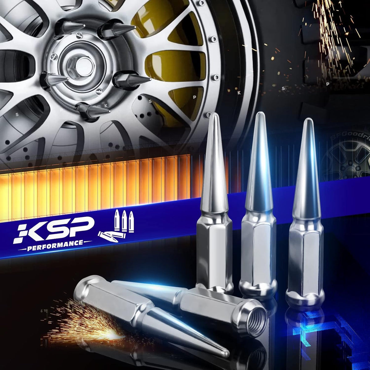 32pcs Chrome Conical Closed End Bulge Acorn Lug Nuts U221508