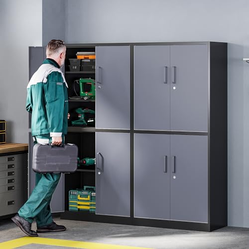 White Metal Storage Cabinet with Lock O111