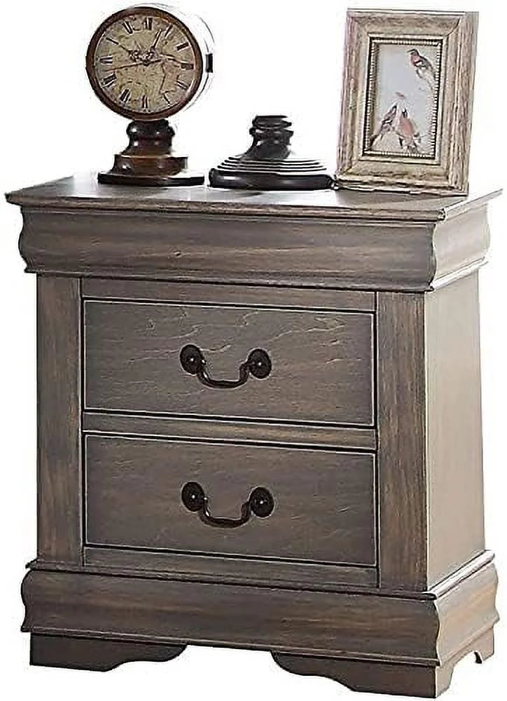 Small Wooden Nightstand with 2 Drawers D643579