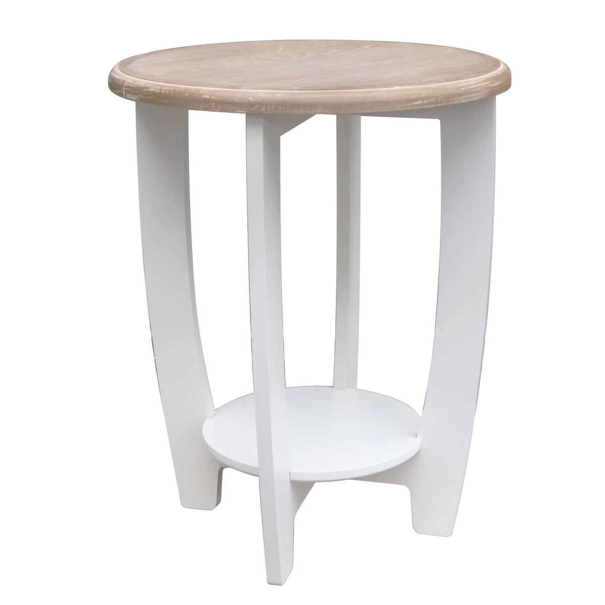 2 Tiers Wooden Round End Table K950104