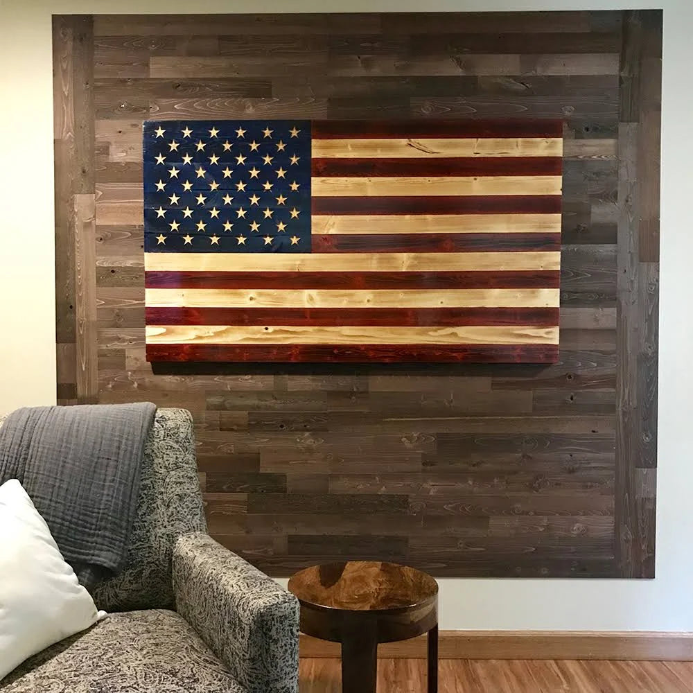 Reclaimed Wooden Wall Planks, Peel and Stick, 10 Sq. ft Q738145
