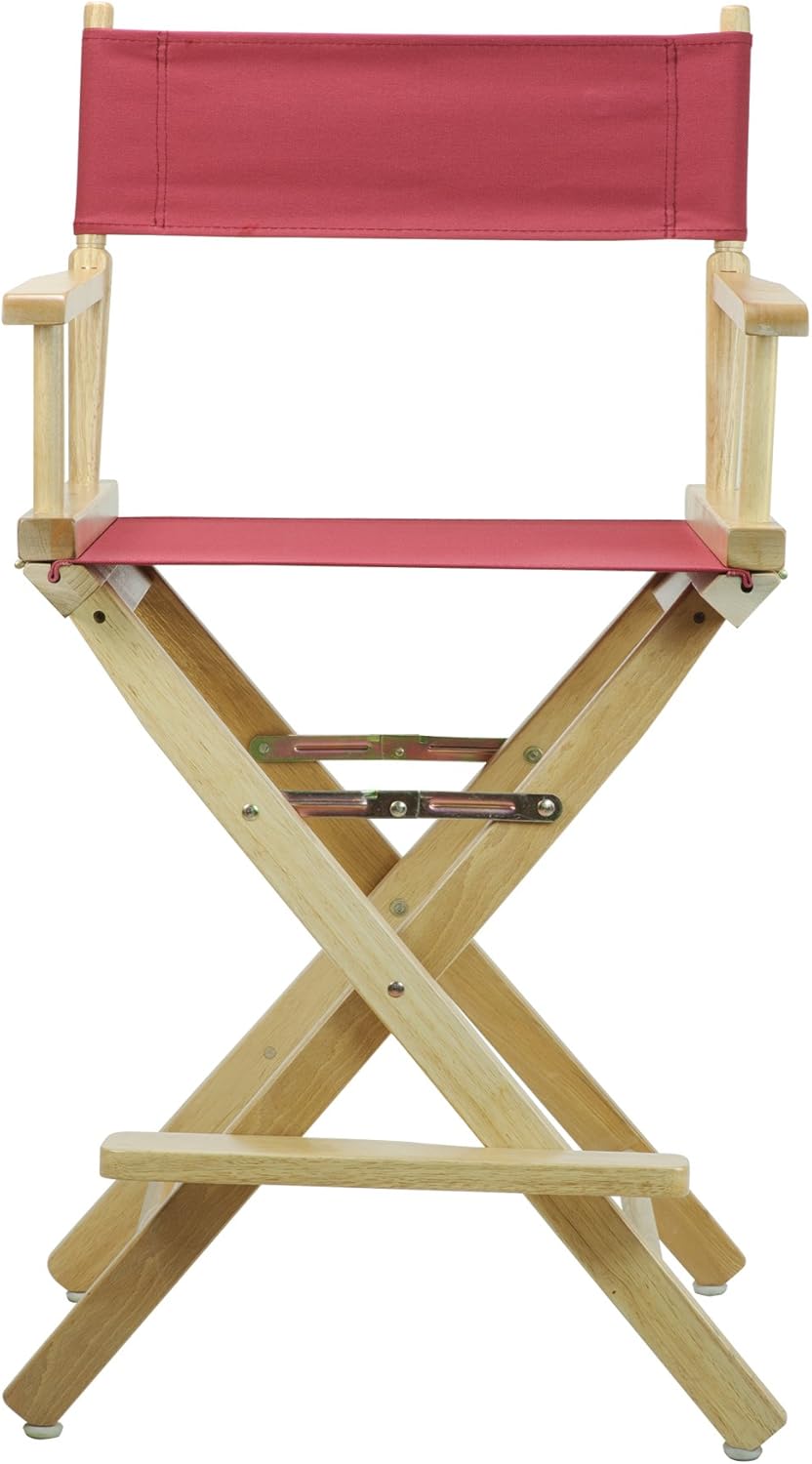 24" Director's Chair Natural Frame with Burgundy Canvas C631