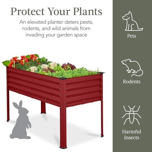 Galvanized Raised Garden Bed Metal Elevated Planter Box Dark Green S49229