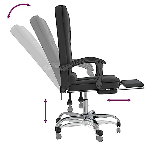 Black Velvet Massage Reclining Office Chair R1703