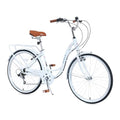 26 Inch Beach Cruiser Bike with 7 Speed, Adjustable Seat, Anti-Skid Tires, Front and Rear V-Brakes K797060