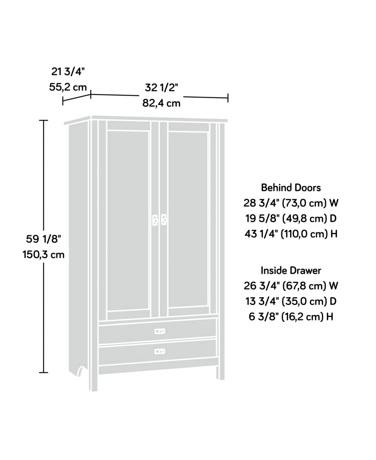 Mystic Oak Armoire D818