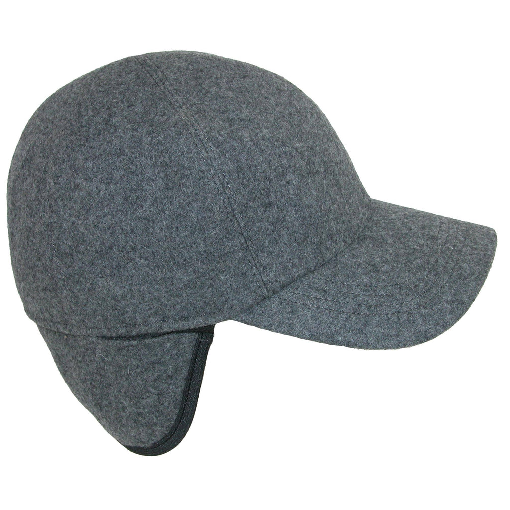 Wool Baseball Cap with Earflaps H90490