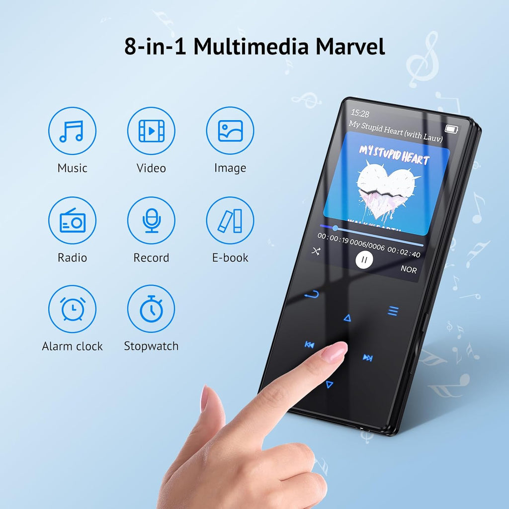 64GB Bluetooth 5.3 MP3 Player with HD Speaker and 2.4" Screen R888
