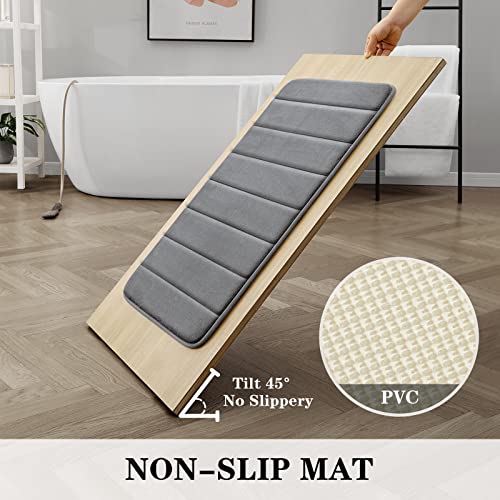 Black Memory Foam Bathroom Rug Set 3 Piece Non Slip Shaggy Bath Mat P7948
