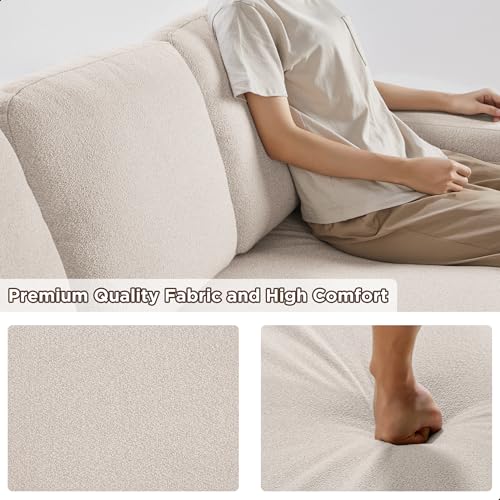 Beige L-Shaped Sleeper Sectional Couch with Storage Chaise N959597