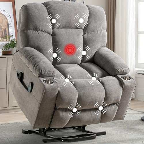Oversized Power Lift Recliner Chair Brown P798112