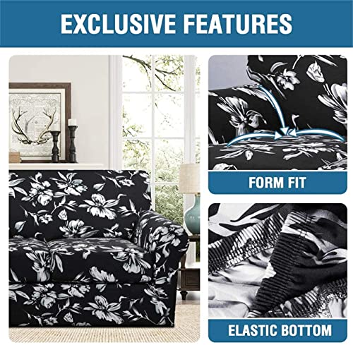 4 Pieces Floral Stretch Sofa Slipcover O173