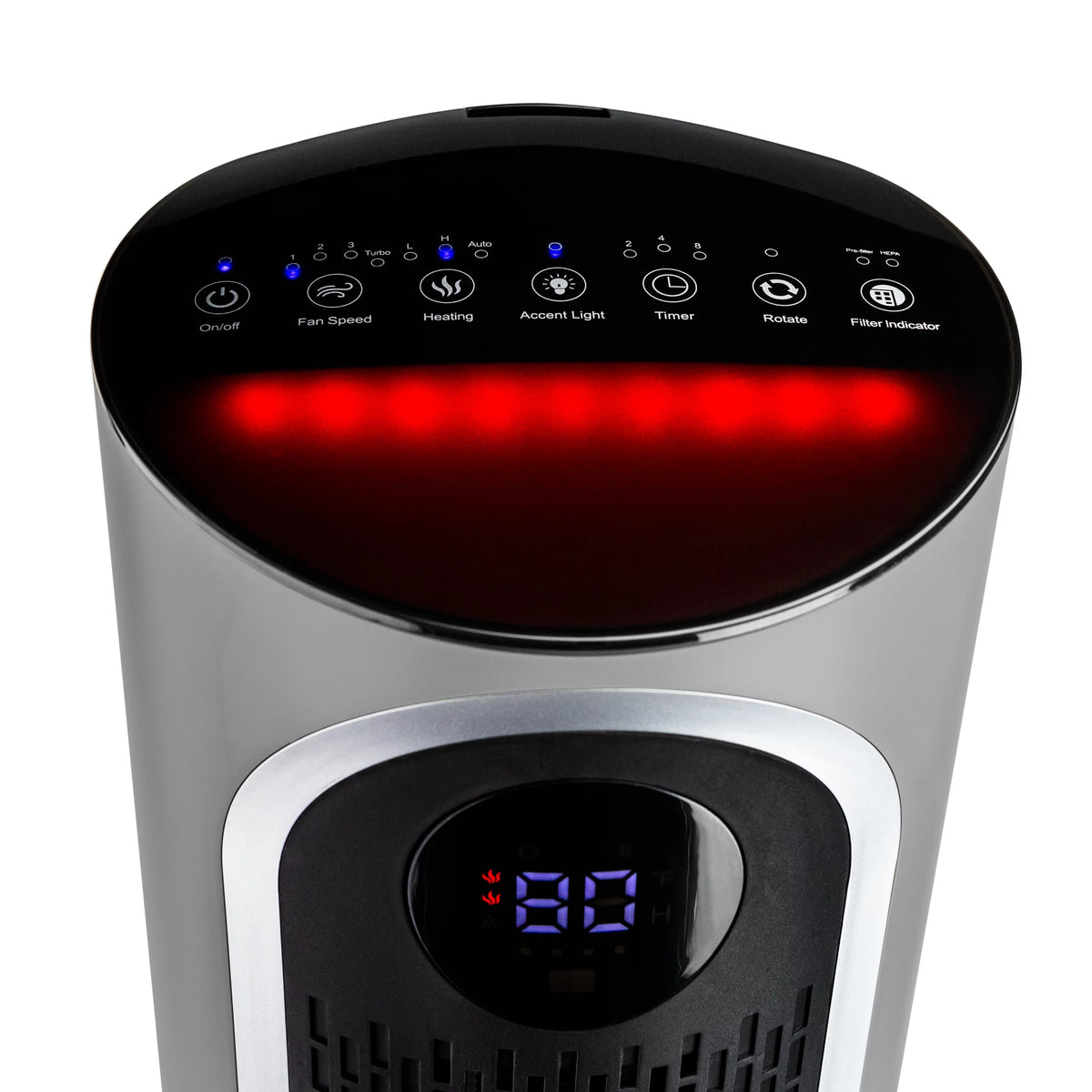 Gray 2 in 1 Air Purifier & Heater with HEPA Filtration K11703