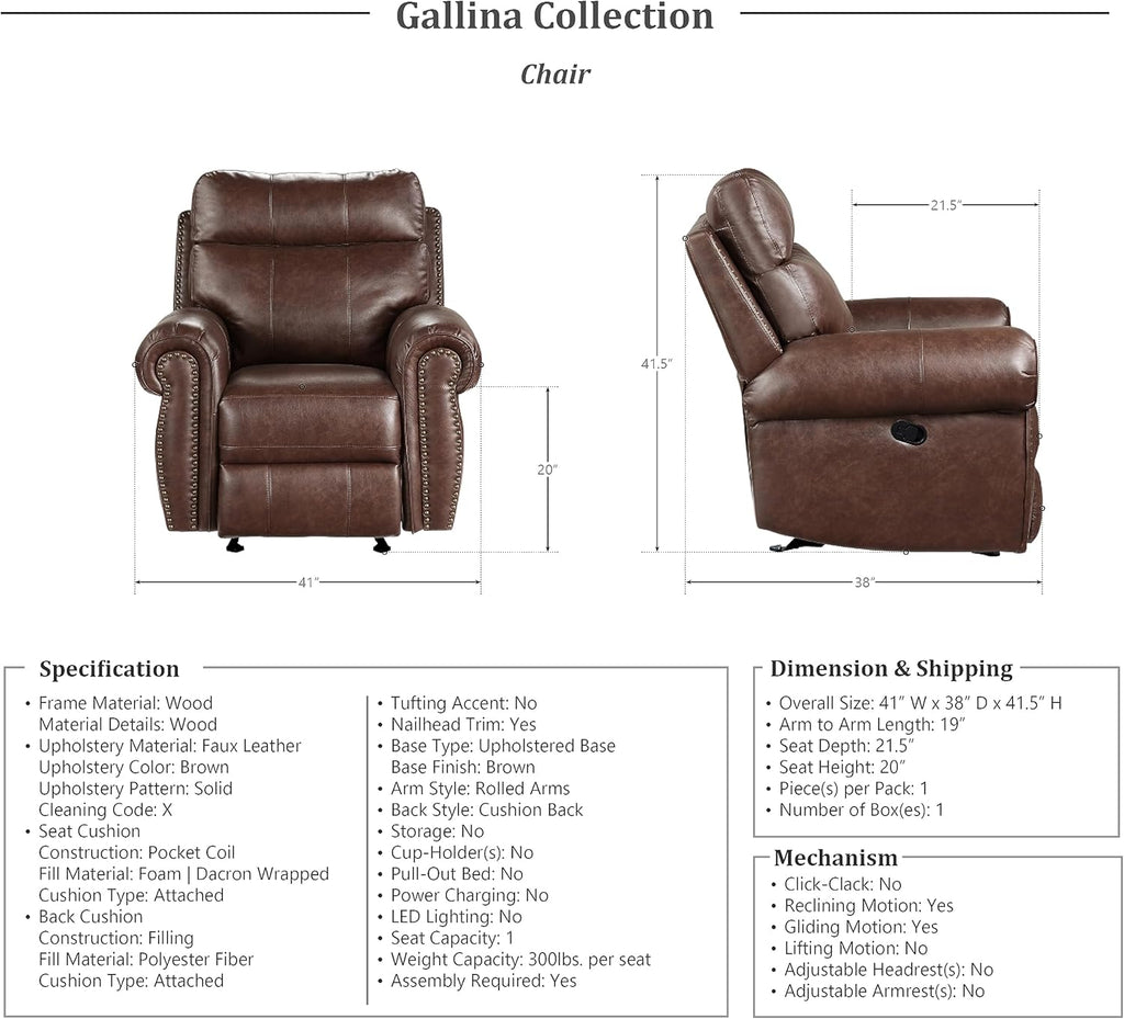 Brown Glider Recliner O226625