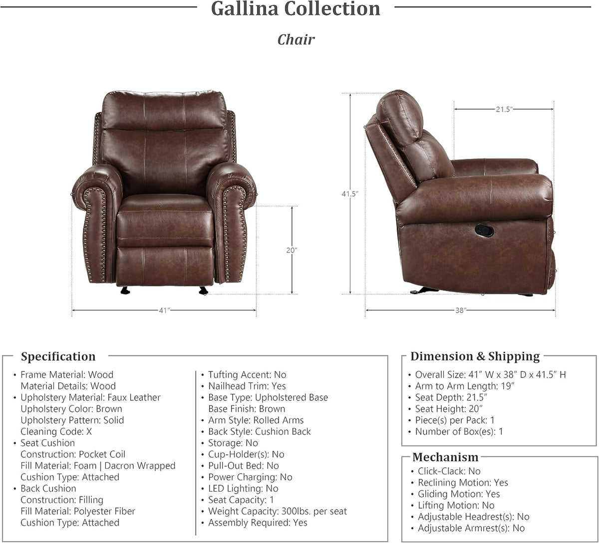 Brown Glider Recliner O226625