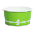 6 Ounce Green Paper Food Container with Plastic Dome Lid I290718