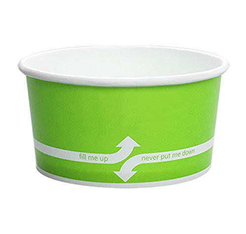 6 Ounce Green Paper Food Container with Plastic Dome Lid I290718