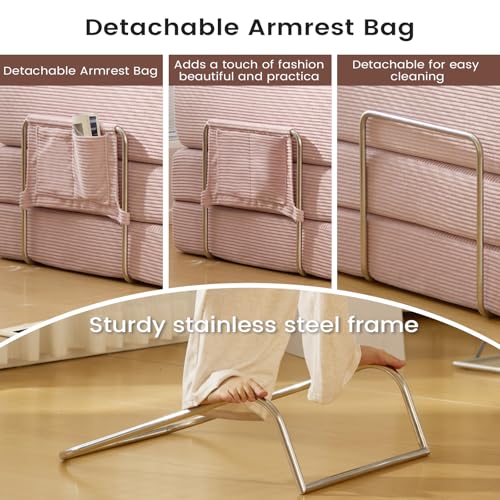 Off White Corduroy Modular Floor Couch S28385