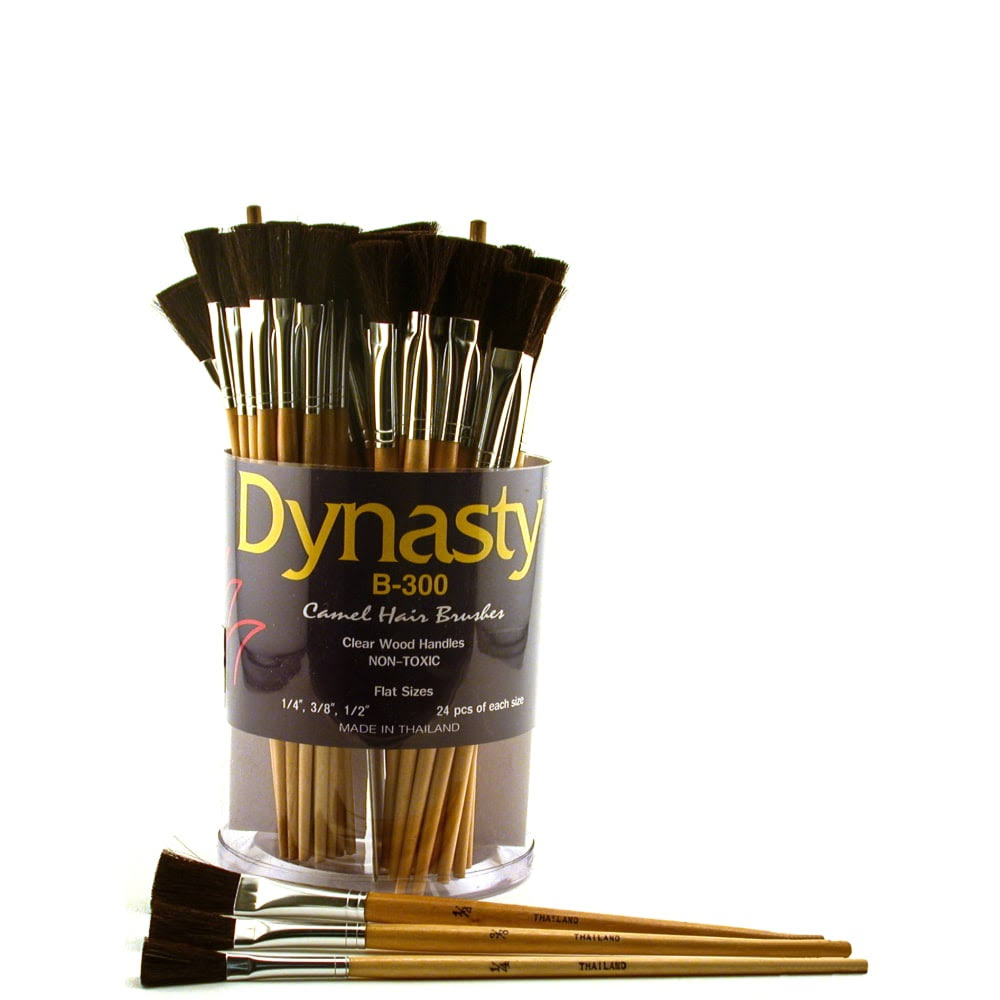 Camel Hair Flat Brushes Canister of 72 V491
