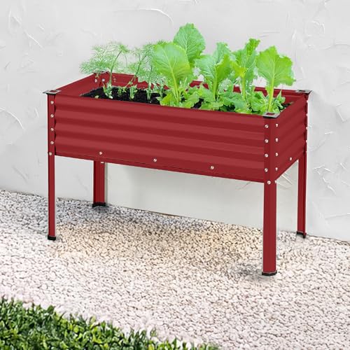 Galvanized Raised Garden Bed Metal Elevated Planter Box Dark Green S49229