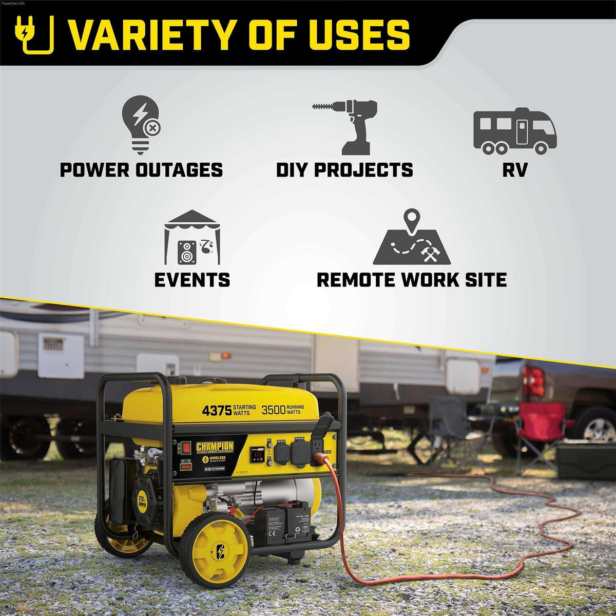 Portable Generator with Wireless Remote Start 3500 Watt Z309239